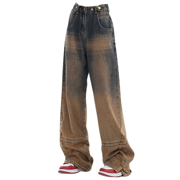 One Way Ticket Y2K Brown Aesthetic Jeans for Trendy Grunge and Coquette Styles