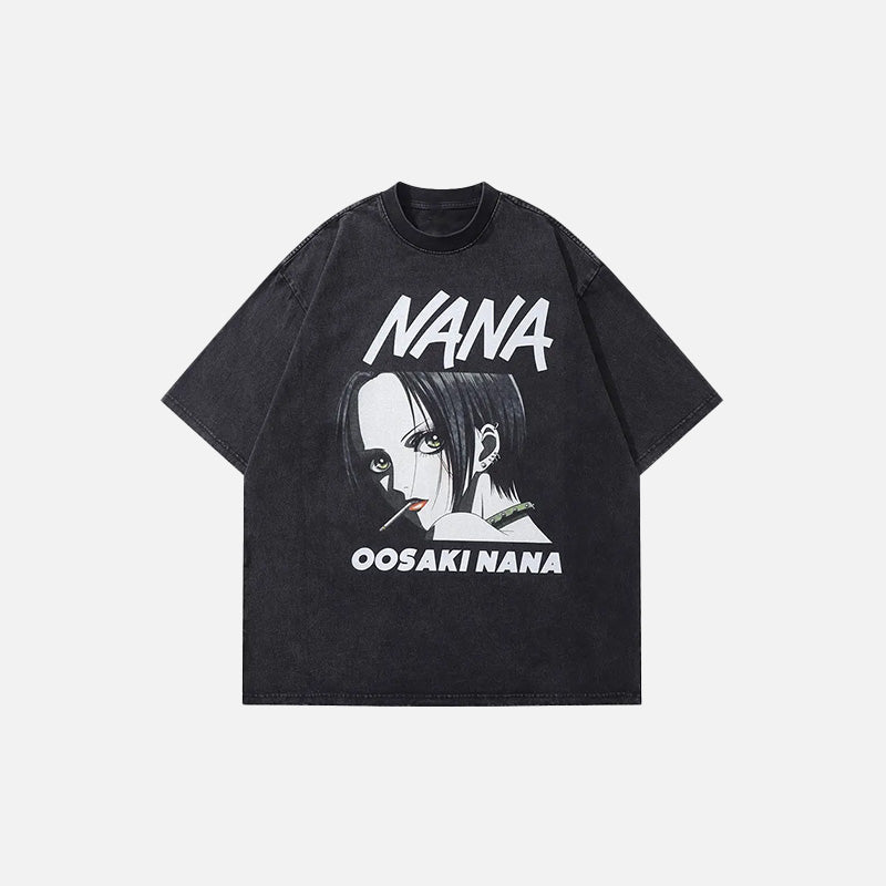 Oosaki Nana Y2K Grunge Style Rock T-Shirt - Vintage Aesthetic Graphic Tee for Trendy Looks