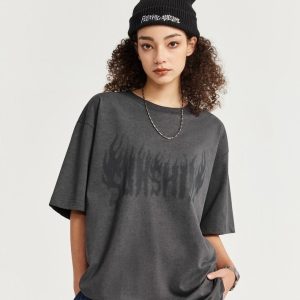 Oversized Y2K Sunshine Graphic Tee - Trendy Coquette Aesthetic Top for Casual Style