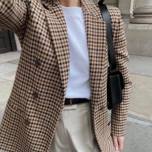 Plaid Harmony Y2K Aesthetic Oversized Coat for Effortless Style and Comfort