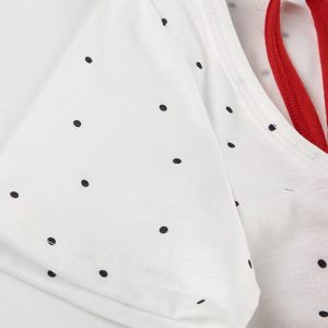 Polka Dot Contrast Y2K Aesthetic Two Piece Tee for Trendy Outfits