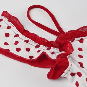 Polka Dot Patchwork Rosette Dress - Y2K Aesthetic Cute Dress for Coquette Style Outfits