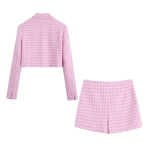 Posh Pink Tartan Coquette Outfit - Y2K Aesthetic Matching Top and Skirt Set