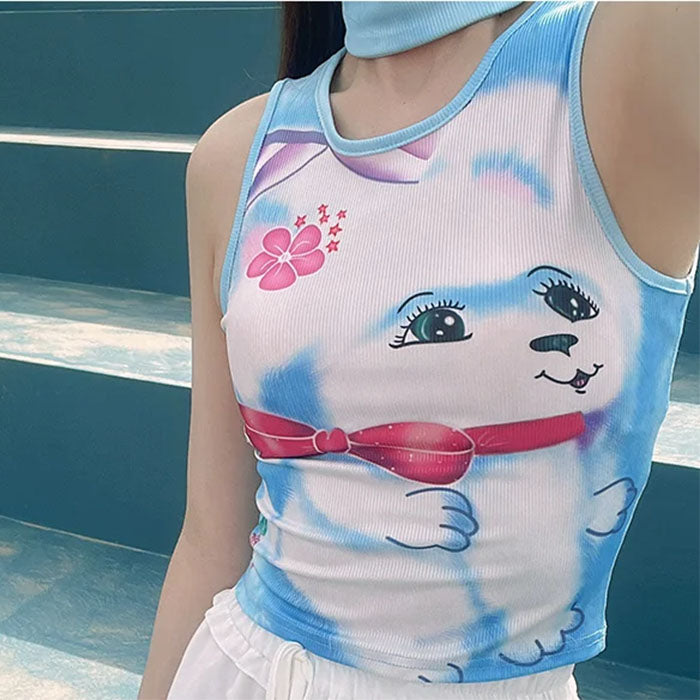 Puppy Y2K Aesthetic Cute Tank Top for Trendy Coquette and Grunge Outfits