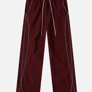 Reflective Strip Y2K Track Pants for Grunge Aesthetic and Comfy Street Style