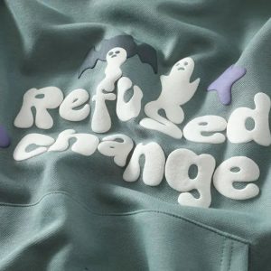 Refused Change Graphic Hoodie - Y2K Aesthetic Comfy Streetwear for Trendy Outfits