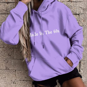 Retro 60s Inspired Hooded Sweatshirt - Vintage Aesthetic for Y2K Fashion Lovers