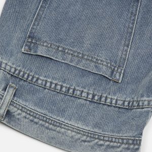 Reverse Washed Loose Jeans - Y2K Aesthetic Denim for Effortless Grunge Style