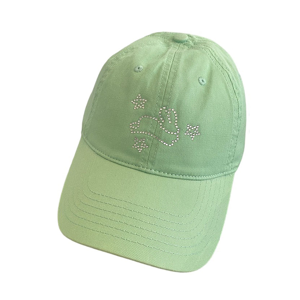 Rhinestone Bunny Y2K Cap: Cute Aesthetic Accessory for Y2K Fashion Lovers