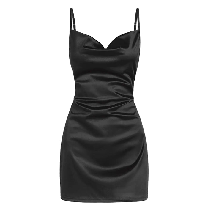 Rich Girl Y2K Satin Mini Dress - Chic Coquette Style for Effortless Glam