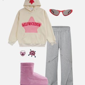 Rivet Decorative Y2K Sweatpants for Trendy Coquette and Grunge Aesthetic Outfits