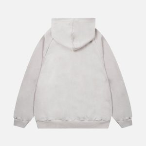 Rivet Patchwork Y2K Hoodie - Trendy Grunge Aesthetic Top for Unique Style Lovers