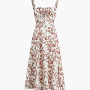 Rosebud Floral Midi Sundress - Y2K Aesthetic Dress for Coquette Style and Cute Outfits