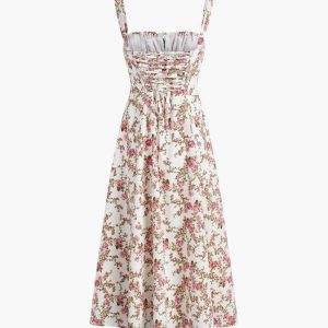 Rosebud Floral Midi Sundress - Y2K Aesthetic Dress for Coquette Style and Cute Outfits