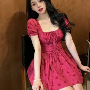 Rosy Raspberry Y2K Mini Dress - Cute Coquette Aesthetic for Trendy Outfits