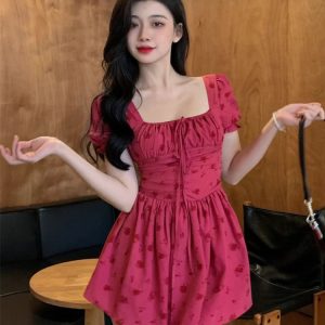 Rosy Raspberry Y2K Mini Dress - Cute Coquette Aesthetic for Trendy Outfits