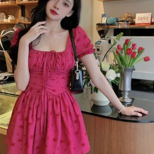 Rosy Raspberry Y2K Mini Dress - Cute Coquette Aesthetic for Trendy Outfits