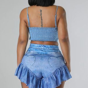 Ruffle Hem Denim Shorts - Y2K Aesthetic Cute Summer Fashion for Trendy Outfits