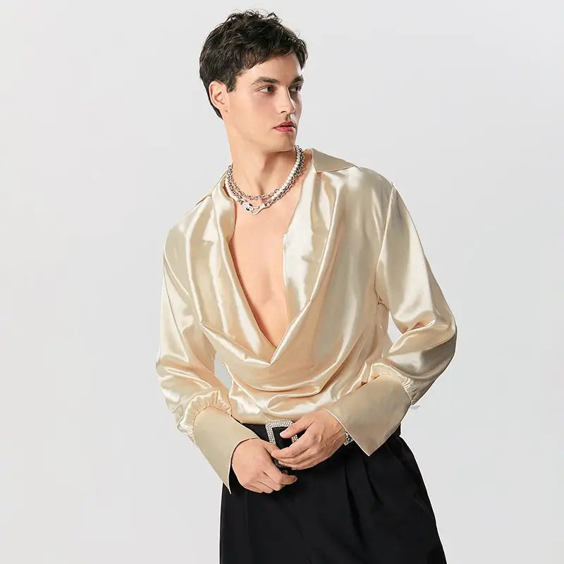 Satin Cowl Neck Top - Y2K Fashion Essential for Coquette and Grunge Aesthetic Outfits