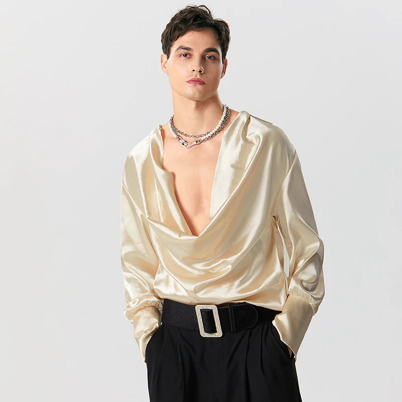 Satin Cowl Neck Top - Y2K Fashion Essential for Coquette and Grunge Aesthetic Outfits