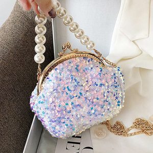 Sequin Pearl Mini Bag for Y2K Fashion Lovers - Chic Evening Accessory for Aesthetic Outfits