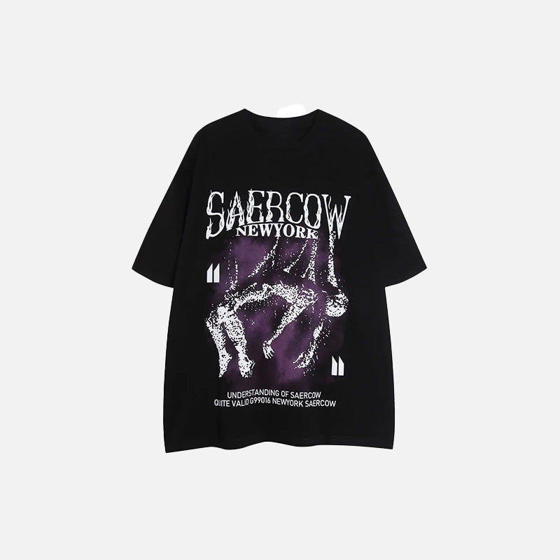 Shadow Grunge Oversized T-Shirt: Y2K Aesthetic Top for Edgy, Comfy Style