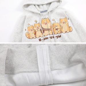 Shiba Inu Graphic Hoodie - Cute Y2K Style Comfy Top for Aesthetic Outfits