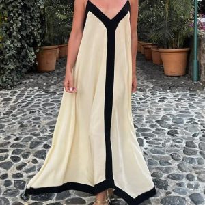 Sicily Old Money Aesthetic Slip Dress - Elegant Vintage Style for Timeless Fashion