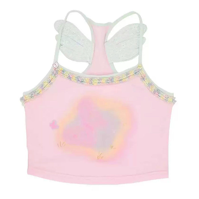 Soft Girl Aesthetic Angel Wings Crop Top - Y2K Fashion Cute Top for Trendy Outfits