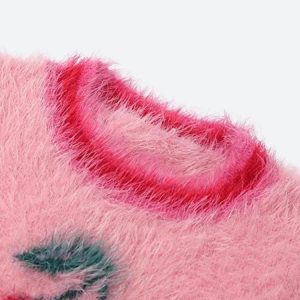 Soft Girl Aesthetic Cherry Fluffy Crop Top - Cute Y2K Style for Trendy Outfits