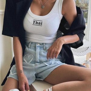 Soft Girl Aesthetic Heart Patch Denim Shorts for Cute and Comfy Summer Outfits