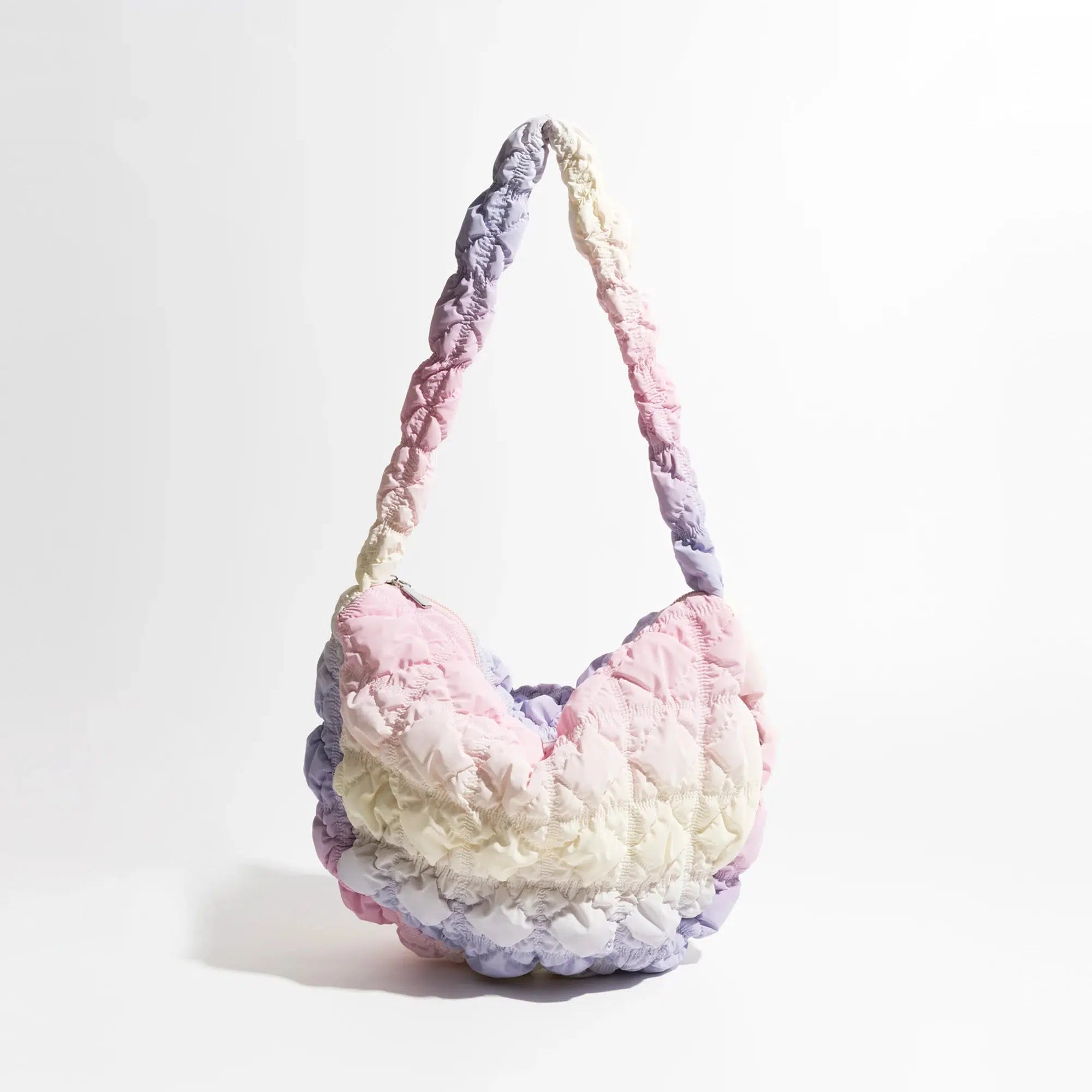 Soft Girl Aesthetic Rainbow Quilted Bag - Cute Pastel Tote for Y2K Fashion Lovers