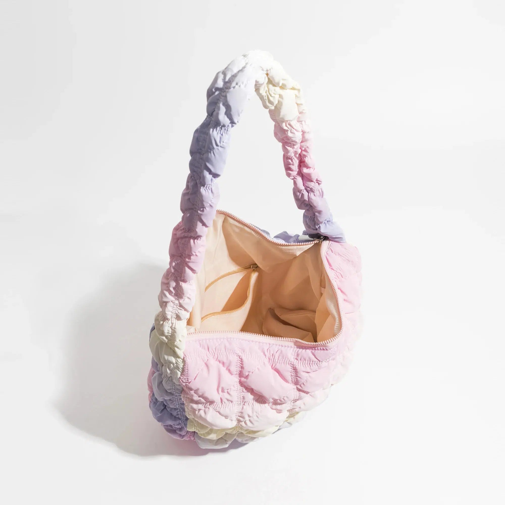 Soft Girl Aesthetic Rainbow Quilted Bag - Cute Pastel Tote for Y2K Fashion Lovers