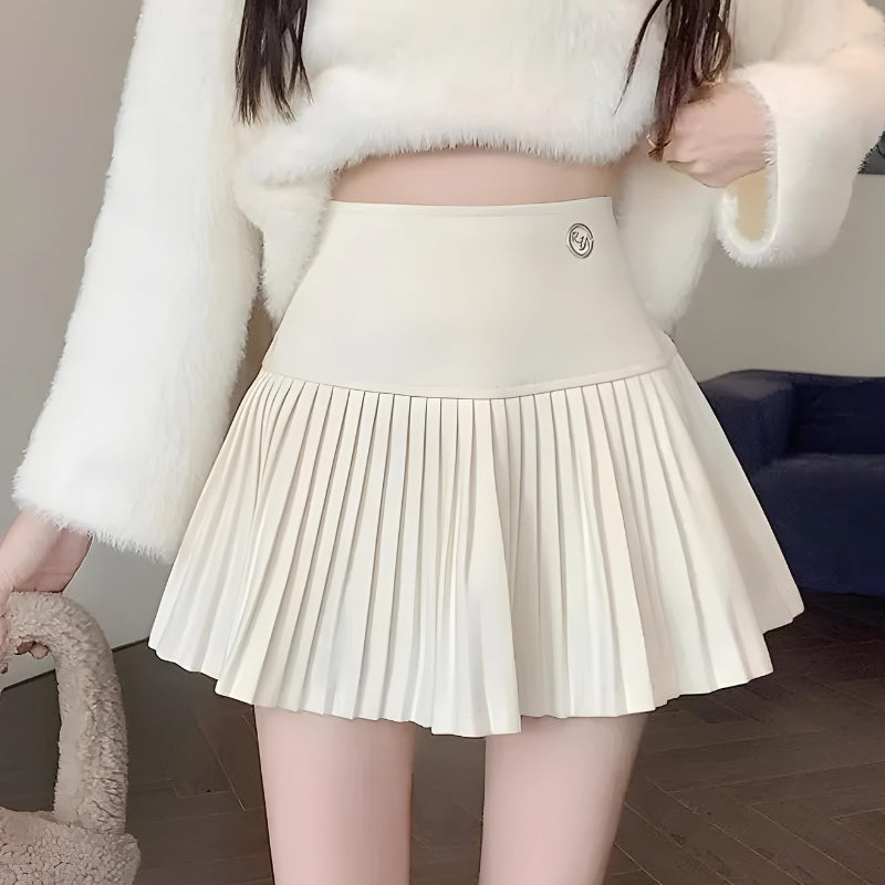 Soft Girl Pleated High Rise Mini Skort - Y2K Aesthetic Skirt for Cute Outfits