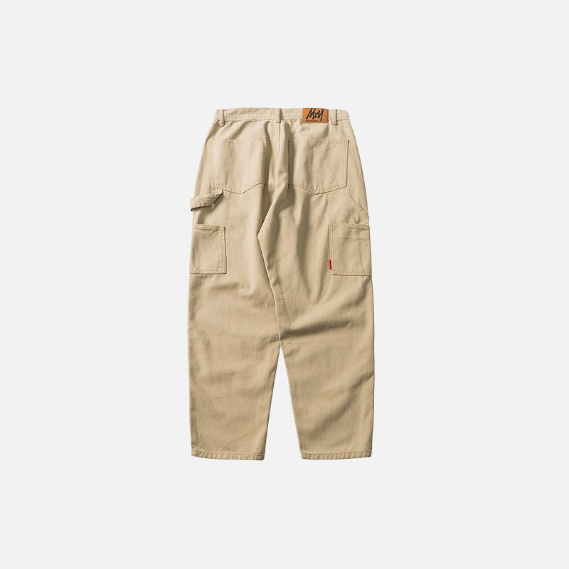 Solid Color Cargo Pants for Y2K Fashion: Trendy Grunge Aesthetic with Functional Back Pockets