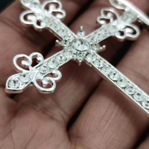 Sparkle Cross Hoop Earrings - Y2K Aesthetic Jewelry for Coquette and Grunge Styles