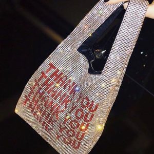 Sparkling Y2K Sequins Bag for Coquette Aesthetic and Grunge Style Outfits