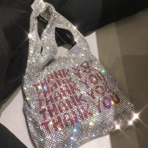 Sparkling Y2K Sequins Bag for Coquette Aesthetic and Grunge Style Outfits