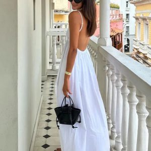 Spilling Secrets V Neck Long Maxi Dress - Y2K Aesthetic Chic for Effortless Style