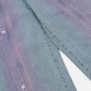 Star Embroidered Washed Jeans - Y2K Aesthetic Denim for Trendy Outfits