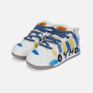 StarryClimb Y2K Graffiti Skate Shoes for Trendy Aesthetic Outfits