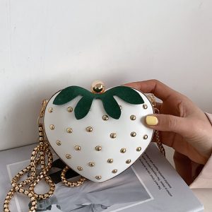 Strawberry Rivet Crossbody Bag - Cute Y2K Aesthetic Handbag for Coquette Style Outfits