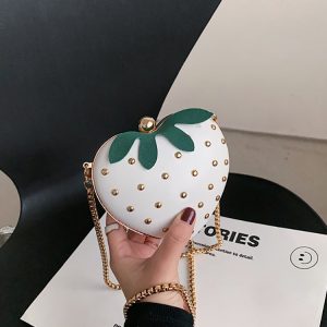 Strawberry Rivet Crossbody Bag - Cute Y2K Aesthetic Handbag for Coquette Style Outfits