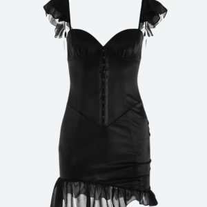 Sweetheart Neckline Y2K Corset Mini Dress for Coquette Aesthetic Outfits