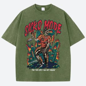 Travis Scott Sicko Mode Y2K Graphic Tee - Trendy Grunge Aesthetic Top for Stylish Outfits