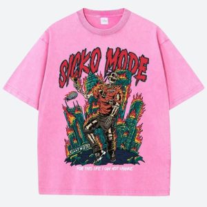 Travis Scott Sicko Mode Y2K Graphic Tee - Trendy Grunge Aesthetic Top for Stylish Outfits