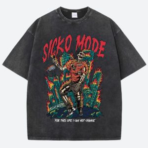 Travis Scott Sicko Mode Y2K Graphic Tee - Trendy Grunge Aesthetic Top for Stylish Outfits