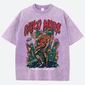 Travis Scott Sicko Mode Y2K Graphic Tee - Trendy Grunge Aesthetic Top for Stylish Outfits