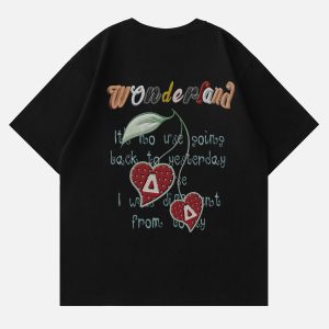 Trendy 3D Letter Print Tee - Y2K Aesthetic Top for Stylish Outfits and Casual Looks