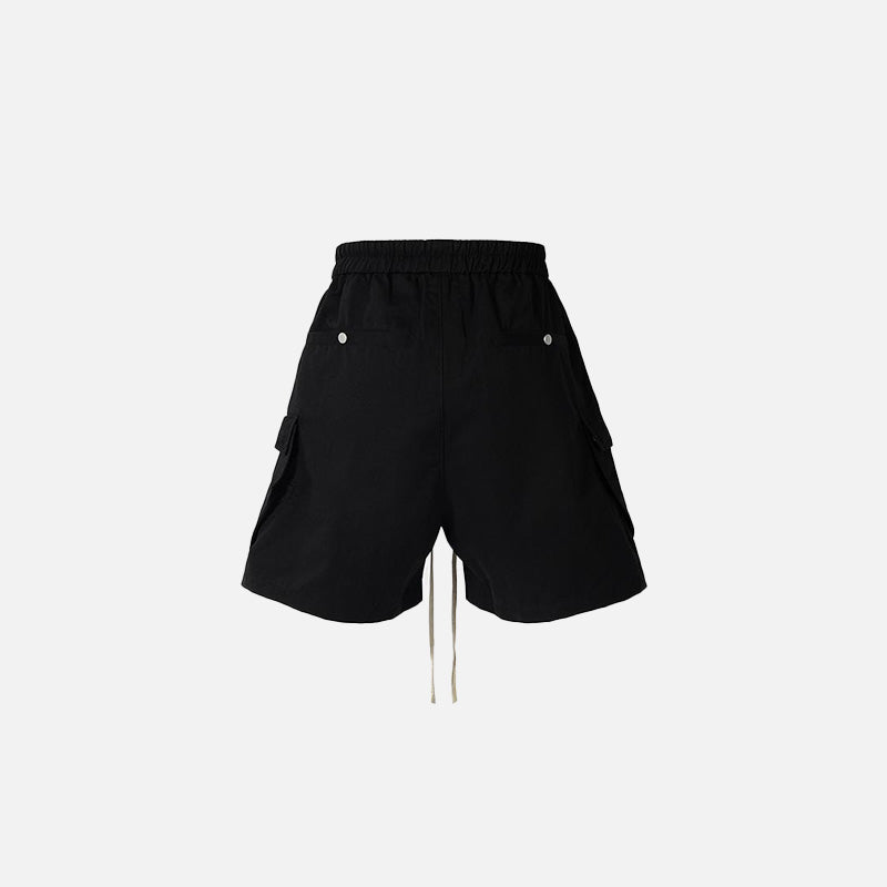 Trendy Black Drawstring Zip-Up Jorts for Y2K Aesthetic and Grunge Style Lovers